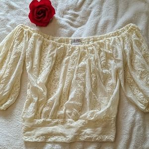 Lace off the shoulder top